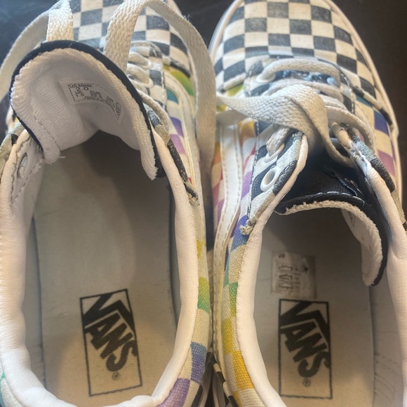 Rainbow Checkered Vans Size 2 kids - Picture 5 of 7